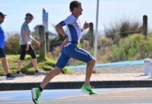 Moody runs down Taupo young gun Ivan Abele to complete Tauranga Half hat-trick